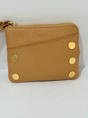 Hammitt Nash Mini Leather Wallet/Wristlet In Tan with Brushed Gold Hardware